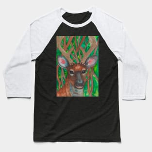 Deer with big horns in forest Baseball T-Shirt